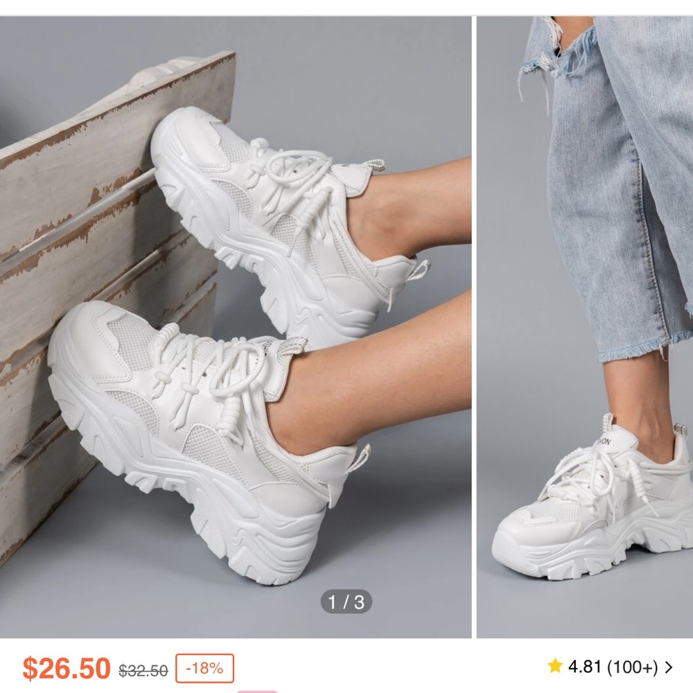 Chunky White Sneakers